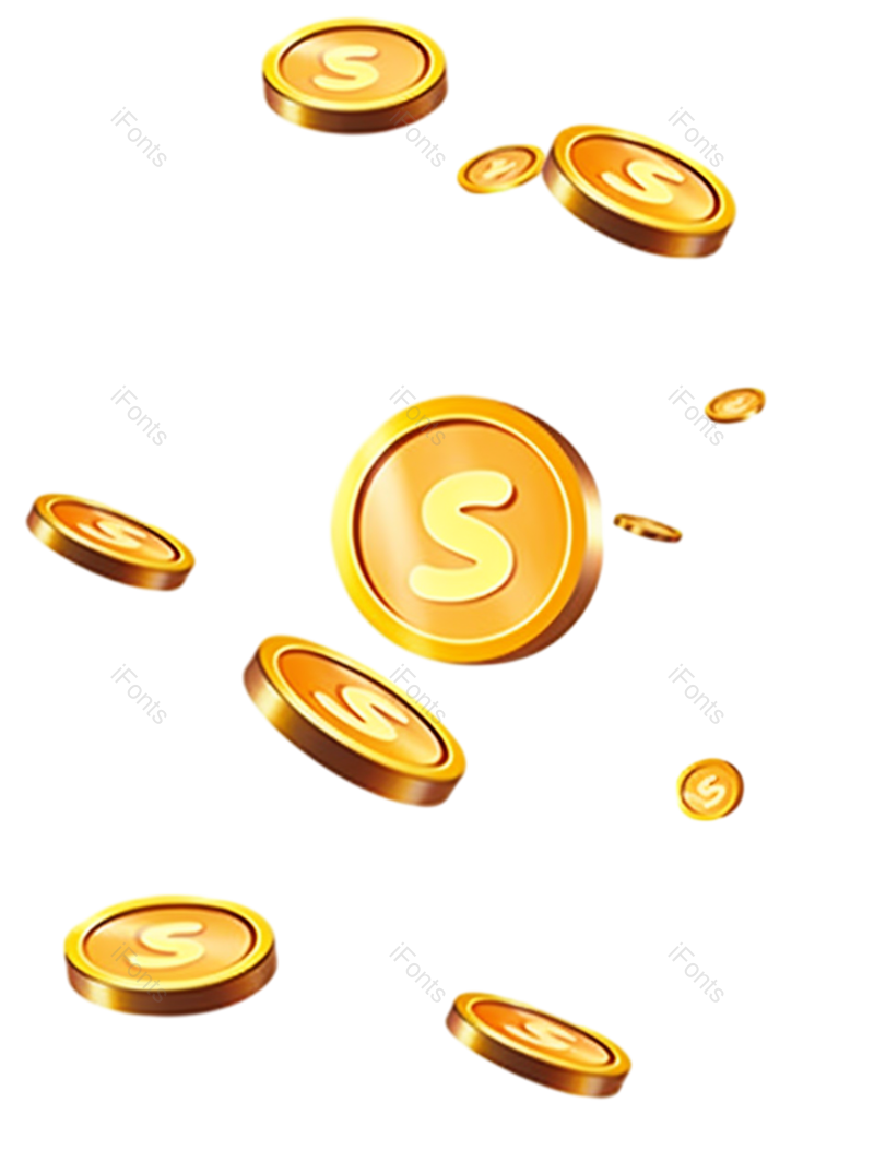 卡通金币图片,钱币元素,优惠活动PNG,双11免抠素材